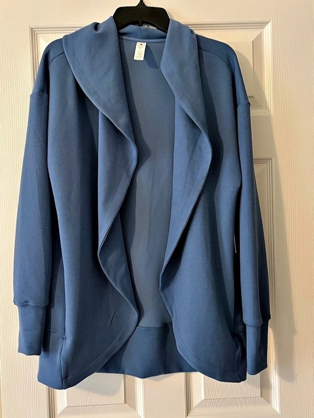 Yogalicious Lux Scuba Milano Open Cardigan Pockets Blue Horizon small